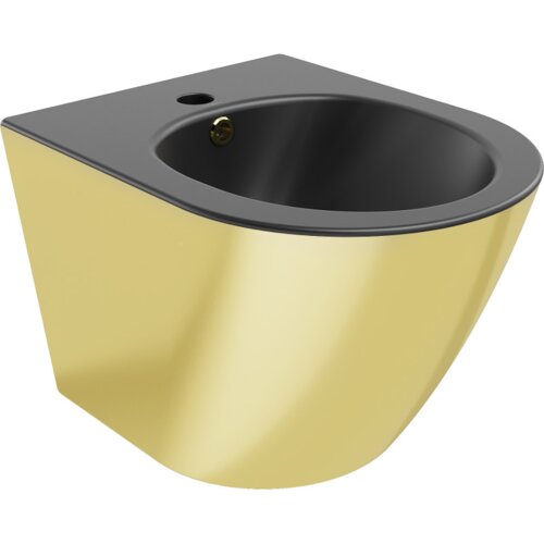Mexen Lena bidet wiszący, czarny mat/złoty - 35224876
