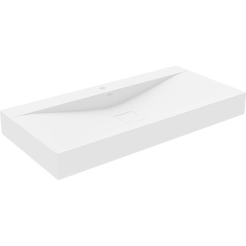 Mexen Poli umywalka nablatowa z konglomeratu 1/O 100 x 48 cm, biała - 23021001