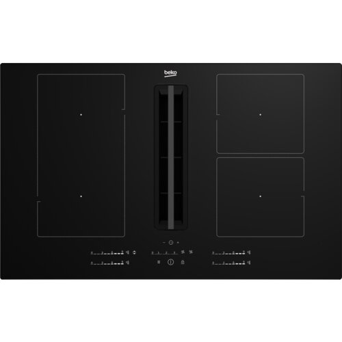 Płyta indukcyjna z wbudowanym okapem BEKO HIXI84700 UF łączenie pól - IndyFlex PowerManagement 80cm Czarny