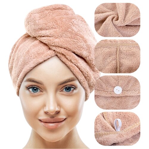 Turban 65 x 25 Ręcznik Mikrofibra Aki Beż