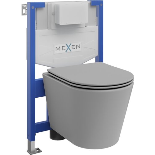 Mexen zestaw podtynkowy WC stelaż Fenix XS-F z miską WC Rico i deską wolnoopadającą, szary jasny mat - 68030724061