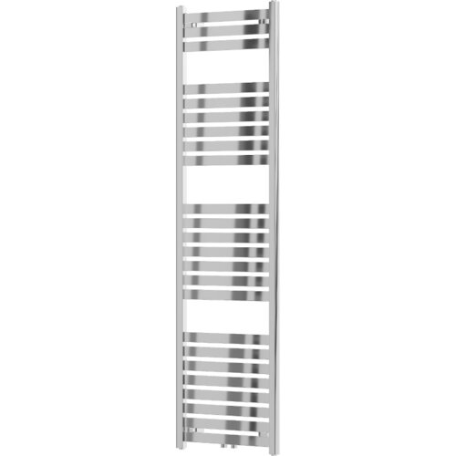 Chromowany grzejnik łazienkowy o wymiarach 1800 x 500 mm z poziomymi, równomiernie rozmieszczonymi rurkami. Produkt ma nowoczesny design i gładką, błyszczącą powierzchnię.