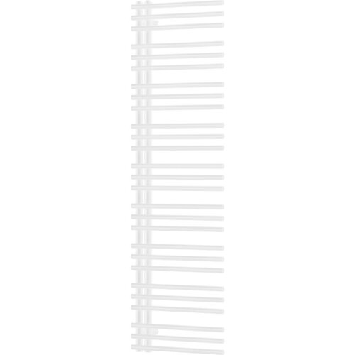 Biały, dekoracyjny grzejnik łazienkowy o wymiarach 1600 x 500 mm z poziomymi, równomiernie rozmieszczonymi rurkami. Produkt ma moc 662 W i jest oznaczony jako model W101-1600-500-00-20.