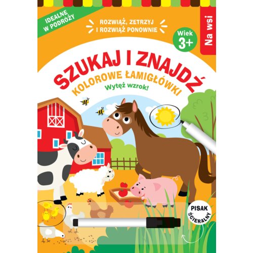 Szukaj i znajdź. Kolorowe łamigłówki. Na wsi