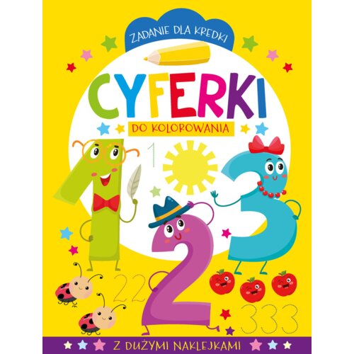 Zadanie dla kredki. Cyferki do kolorowania