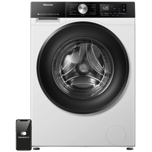 Pralka HISENSE WF3S8045BW3PL Seria 3S 8kg 1400 obr Autodozowanie Wi-Fi ConnectLife Smart Wizzard Programy z parą