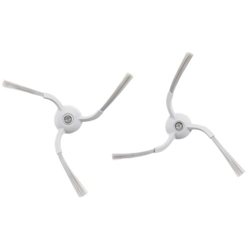 Dwie białe szczotki boczne z trzema ramionami każda, przeznaczone do urządzenia Romo P, z widocznym logo DJI na środku. Szczotki mają elastyczne włosie na końcach ramion.