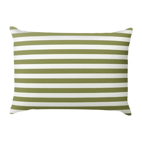 Poduszka w poszewce o wymiarach 50 x 60 cm z wzorem w poziome, zielono-białe paski. Produkt jest opisany jako "Poszewka 50 x 60 Gładka Eusebia Home 15".