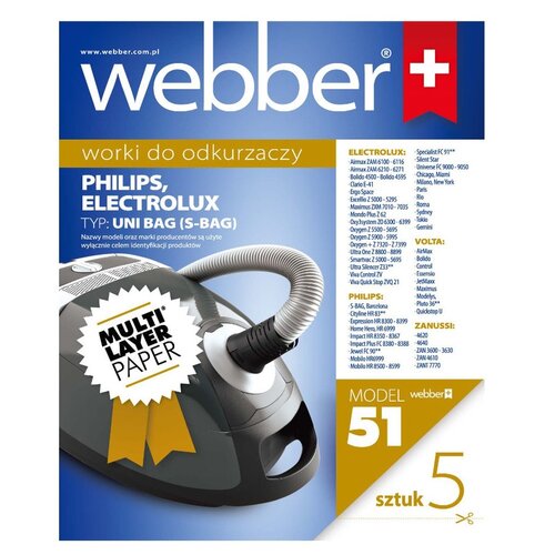 Worek do odkurzacza WEBBER 51 (5 sztuk)