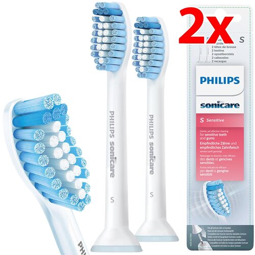 Oryginalna końcówka szczoteczki PHILIPS Sonicare S Sensitive HX6052/07 (2 szt.) (Delikatna dla dziąseł)