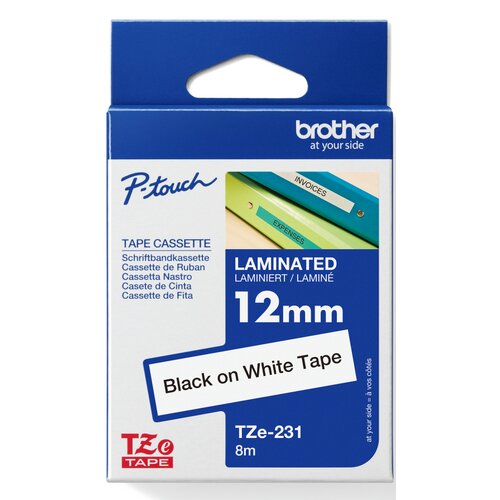 Taśma laminowana BROTHER TZe-231 Biały