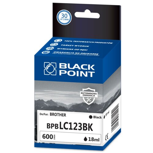 Tusz BLACK POINT do Brother LC-123BK Czarny 18 ml BPBLC123BK