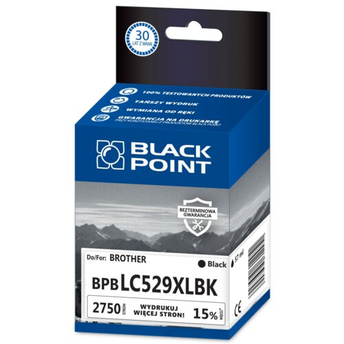 Tusz BLACK POINT do Brother LC-529XLBK Czarny 57 ml BPBLC529XLBK