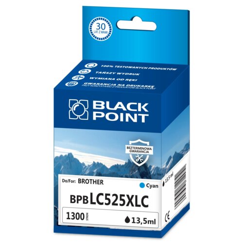 Tusz BLACK POINT do Brother LC-525XLC Błękitny 13.5 ml BPBLC525XLC