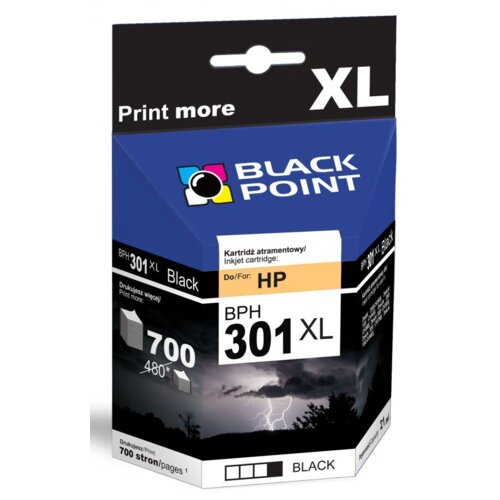 Tusz BLACK POINT do HP 301 XL CH563EE Czarny 21 ml BPH301XLBK