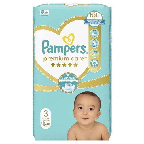 Pieluchy jednorazowe PAMPERS Premium Care 3 Midi 6-10 kg (60 sztuk)