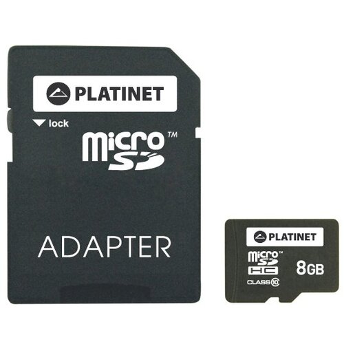Karta PLATINET 8GB microSD + Adapter