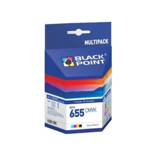 Zestaw tuszów BLACK POINT do HP 655 Czarny, Błękitny, Purpurowy, Żółty BPH655CMYK