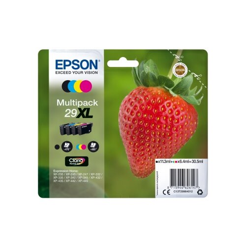 Zestaw tuszów EPSON T2996 Czarny 11.3 ml, Błękitny 6.4 ml, Purpurowy 6.4 ml, Żółty 6.4 ml C13T29964012