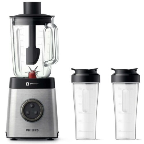 Blender kielichowy PHILIPS HR3655/00 Inox (Sportowy) + 2 bidony w komplecie