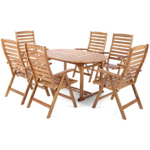 Zestaw mebli ogrodowych HOME&GARDEN Oval 6+1 Akacja