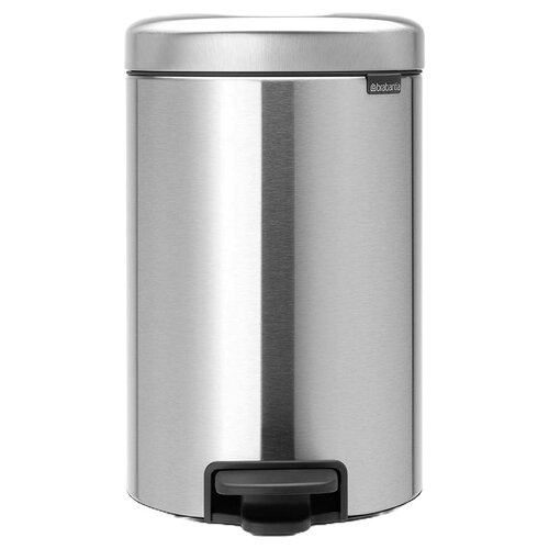 Kosz na śmieci z pedałem BRABANTIA 113604 NewIcon ciche zamykanie, odporny na rdzę 12L Stal matowa