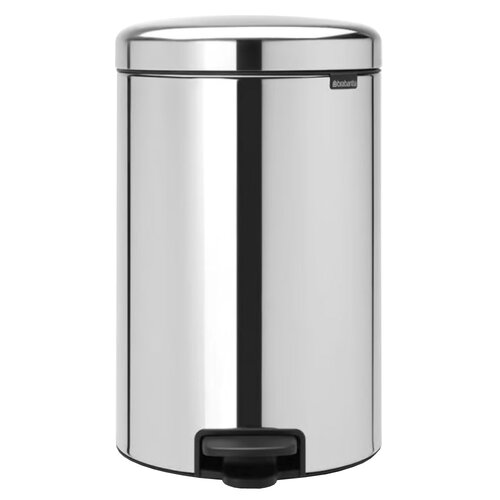 Kosz na śmieci z pedałem BRABANTIA 114267 NewIcon ciche zamykanie, przenośny 20L Stal błyszcząca