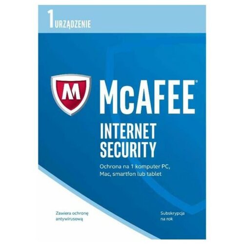 Antywirus MCAFEE Internet Security 2017 1 URZĄDZENIE 1 ROK Kod aktywacyjny