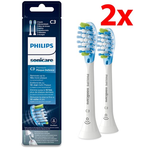 Oryginalne końcówki Philips Sonicare C3 HX9042/17 Średnio miękkie włókna (2 szt.) (Zaawansowane usuwanie płytki bakteryjnej)