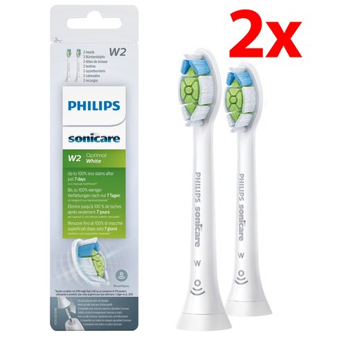 Oryginalne końcówki Philips Sonicare W2 HX6062/10 Średnio miękkie włókna (2 szt.) (Wybielające)
