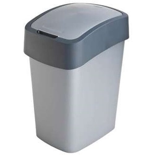 Kosz na śmieci uchylny CURVER Flip Bin szczelna pokrywa, plastik 25L Srebrny