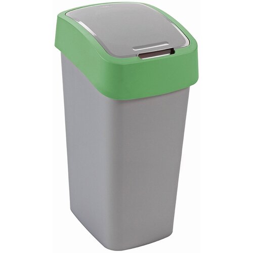 Kosz na śmieci CURVER Flip Bin 45L Srebrno-zielony