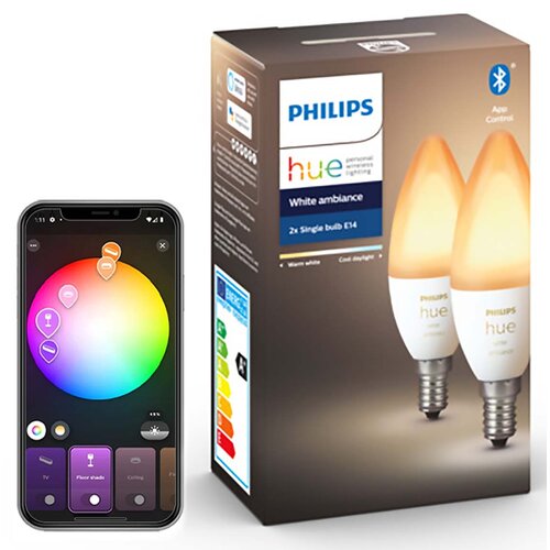 Inteligentna żarówka LED PHILIPS HUE White Ambiance 6W E14 (2 szt.)