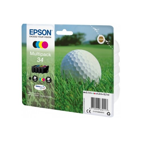 Zestaw tuszów EPSON T3466 Czarny 6.1 ml, Błękitny 4.2 ml, Purpurowy 4.2 ml, Żółty 4.2 ml C13T34664010