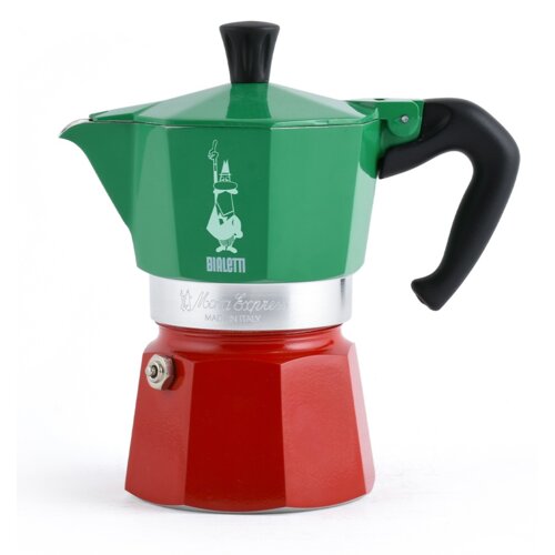 Kawiarka BIALETTI Moka Express Italia 6 TZ Zielono-czerwony 240 ml