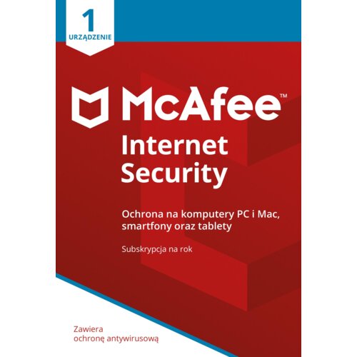 Antywirus MCAFEE Internet Security 2018 1 URZĄDZENIE 1 ROK Kod aktywacyjny