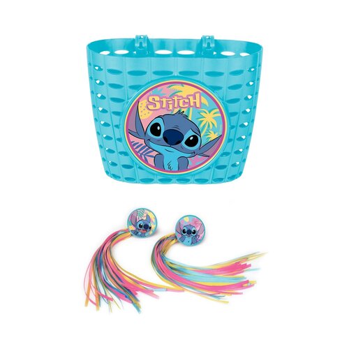 Koszyk na rower DISNEY Stitch Plastikowy + Wstążka do kierownicy DISNEY Stitch