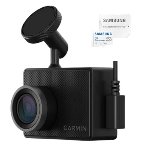 Wideorejestrator GARMIN Dash Cam 47 + Karta pamięci SAMSUNG Pro Endurance microSDXC 256GB + Adapter