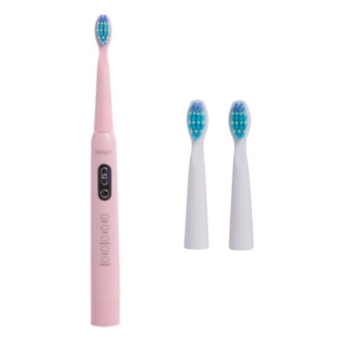 Szczoteczka soniczna BERGER TB Light Różowy + Końcówka szczoteczki BERGER TB Optimal & Light Biały (2 sztuki)