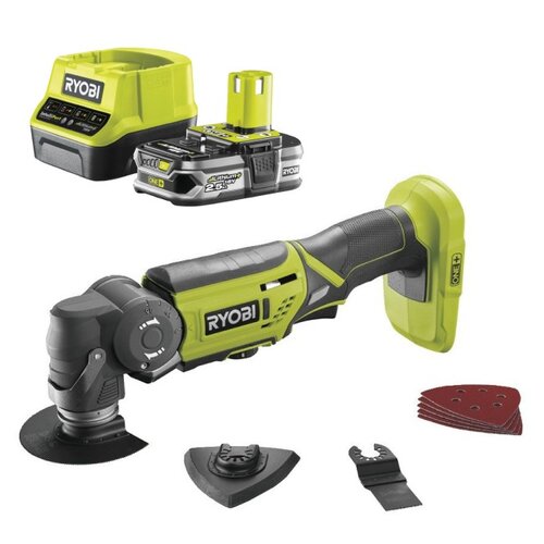 Narzędzie wielofunkcyjne RYOBI R18MT-0 + Akumulator RYOBI RC18120-125 2.5Ah 18V + Ładowarka