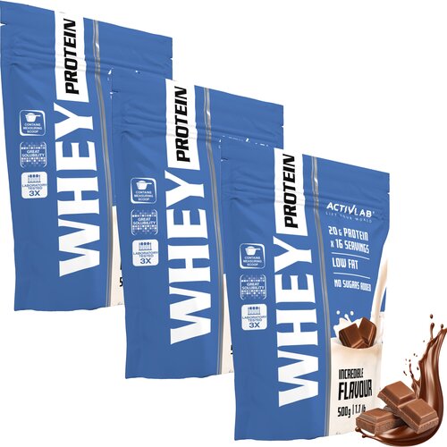 Odżywka białkowa ACTIVLAB Whey Protein WPC 85 Czekoladowy 3 x 500 g Bez cukru