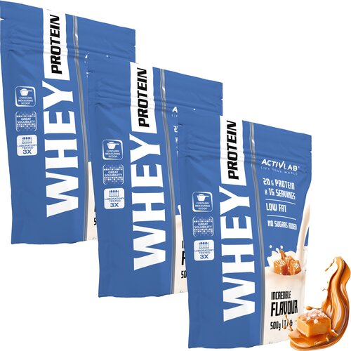 Odżywka białkowa ACTIVLAB Whey Protein WPC 85 Słony karmel 3 x 500 g Bez cukru