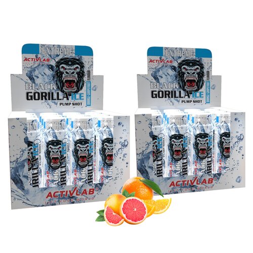 Przedtreningówka ACTIVLAB Black Gorilla Ice Pump Shot Pomarańczowo-grejpfrutowy 24 x 80 ml