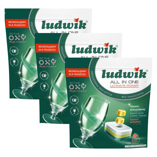 Kapsułki do zmywarki LUDWIK All In One Ultimate Power Grapefruit - 240 szt.