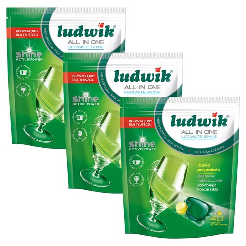 Kapsułki do zmywarek LUDWIK All in One Ultimate Shine - 120 szt.