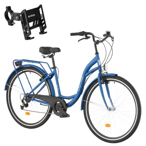 Rower miejski DAWSTAR Citybike S7B 28 cali damski Granatowy + Uchwyt na telefon do roweru VÖGEL VUC601