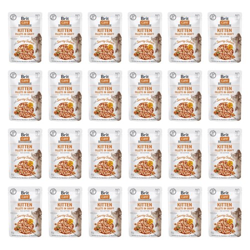 Karma dla kota BRIT  CARE Kitten Fillets in Gravy Savory Salmon  Łosoś 24 x 85 g