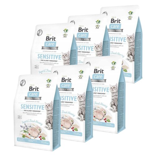 Karma dla kota BRIT CARE Cat Grain-Free Sensitive Owady i śledź 6 x 2 kg