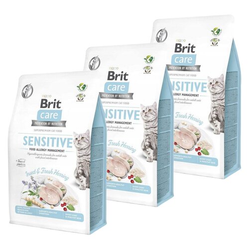 Karma dla kota BRIT CARE Cat Grain-Free Sensitive Owady i śledź 3 x 2 kg