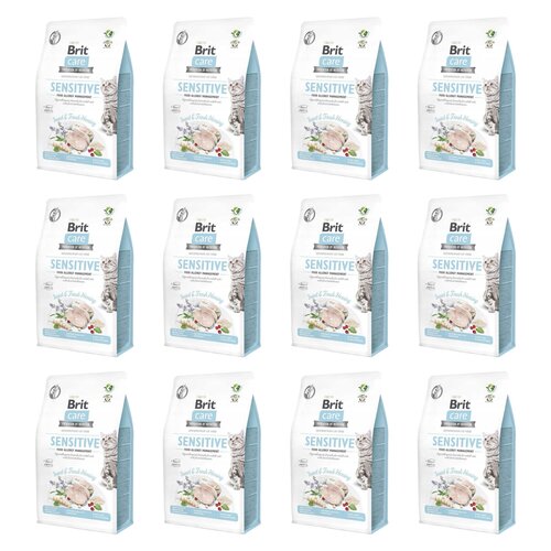Karma dla kota BRIT  CARE Cat Grain-Free Sensitive Owady i śledź 12 x 2 kg